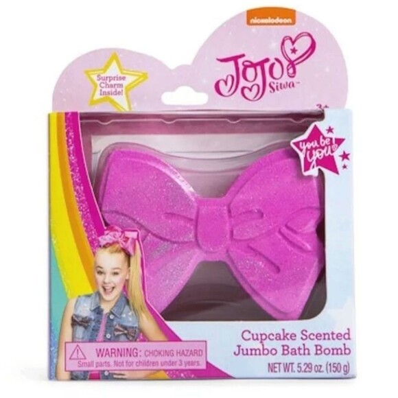 Nickelodeon JoJo Siwa Cupcake Scented Jumbo Bath Bomb Pink Bow Charm Inside - Picture 1 of 1